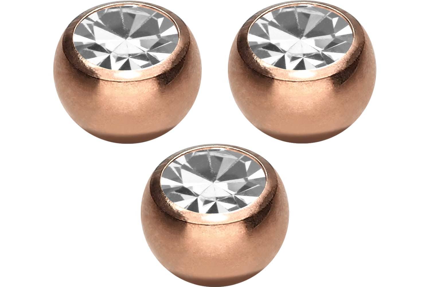 SET Titan Schraubkugel KRISTALL von Piercingline